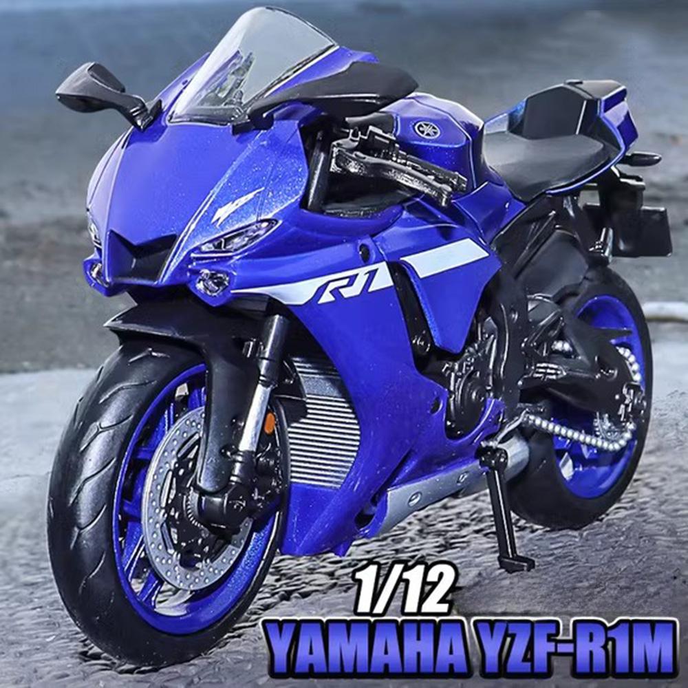 1:12 Yamaha Yzf-r1m Сплав Bmw S1000rr Мотоцикл Игрушки Литая Машина Управление Передним Колесом Резиновые Шины Транспортное Средство Для Мальчика Праздничные Подарки