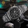 Весна 2025 Новые Мужские Роскошные Деловые Наручные часы из нержавеющей стали Винтажные Часы с кварцевым механизмом с резными узорами для мужчин Relogio