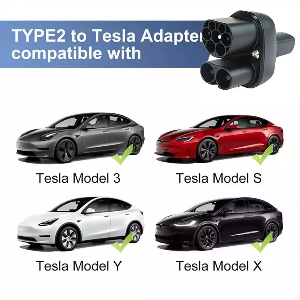 CCS2 To Tesla AC DC EV Charger Adapter 250A 1000V EV Car Converter Tesla Car Charger For Model 3 Y X S