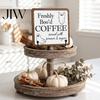 Spooky Bathroom Shelf Decor Halloween Wooden Sign with Stand, Freestanding Gothic Tabletop Sign, Funny Text Table Centerpiece for Home Coffee
