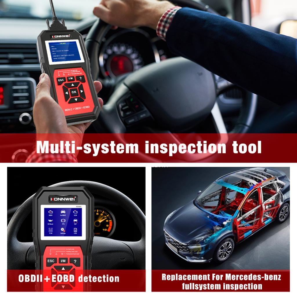 KONNWEI KW460 Замена автомобильного тестера для Mercedes-Benz OBD II + EOBD сканер диагностический прибор