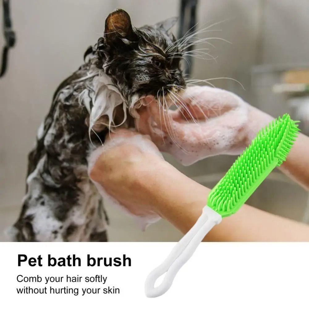 Soft Rubber Bristles Pet Massage Comb Dry and Wet Use Dog Bath Comb Pet Grooming Brush Tool