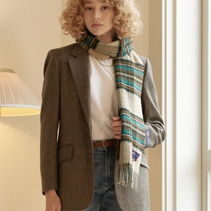 ABRAHAM MOON Шарф из мериносовой шерсти 25 см - Gresington Moss