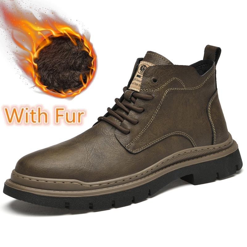 Мужские ботинки из натуральной кожи, мужские низкие повседневные кроссовки, высококачественные мужские универсальные ботильоны, новинка 2024 года, мужские базовые ботинки на шнуровке