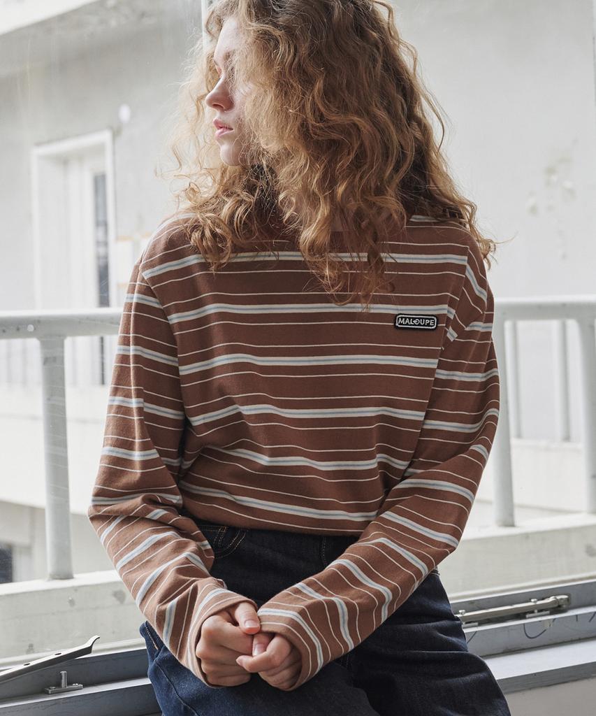 MALOUPE 5107 Regular Striped T-Shirt (Brown)