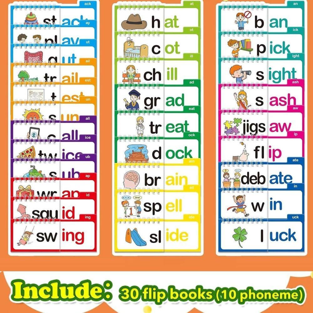 Words&Images Reading Flip Book Interactive Word Family Build Books 30 Read Flip Book School
