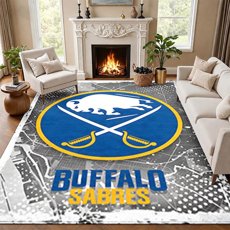 Buffalo Sabres Carpet Door Mat for Living Room or Bedroom Protective Mat Under Chair Office Decoration Christmas Gift Birthday Present