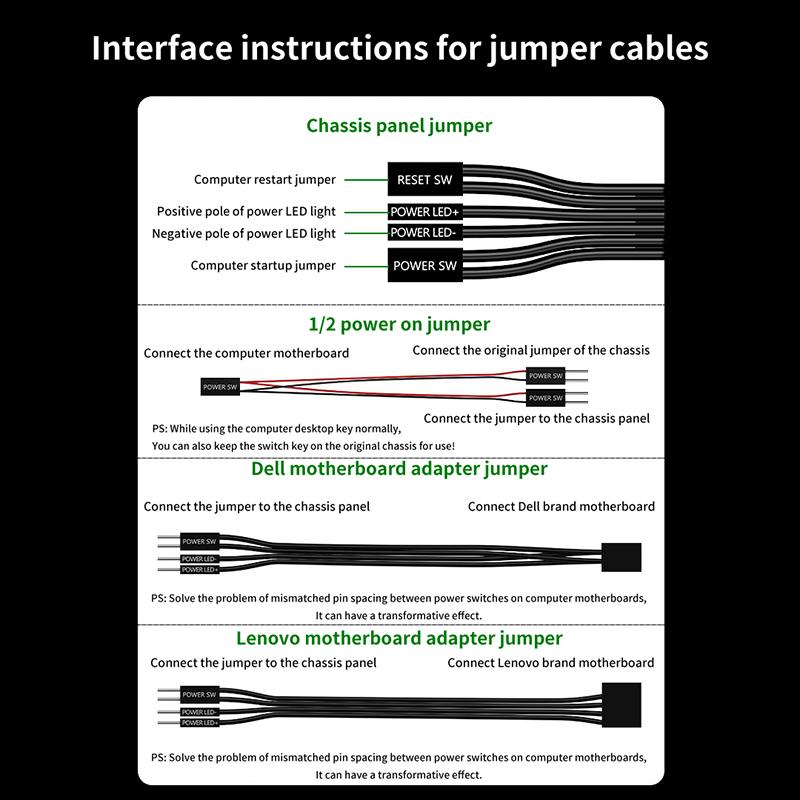 Компьютерный настольный переключатель светодиодные фонари материнская плата ПК внешний пуск кнопка питания удлинитель кабель для домашнего офиса 2.0 Usb адаптер
