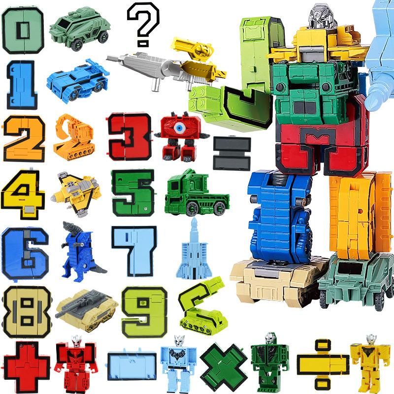 10 Digital Deformation Robot Children And Boys Educational Toys Can Be Assembled Hero Team Gift Box Set