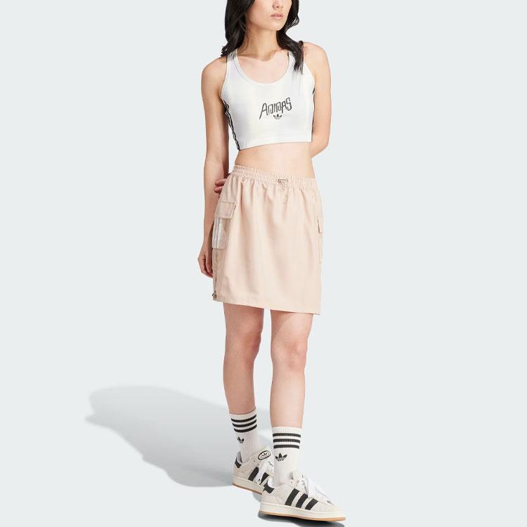 adidas Короткая юбка-карго Originals с тремя полосками в стиле пэчворк, женский низ, волшебный светло-коричневый IX6002
