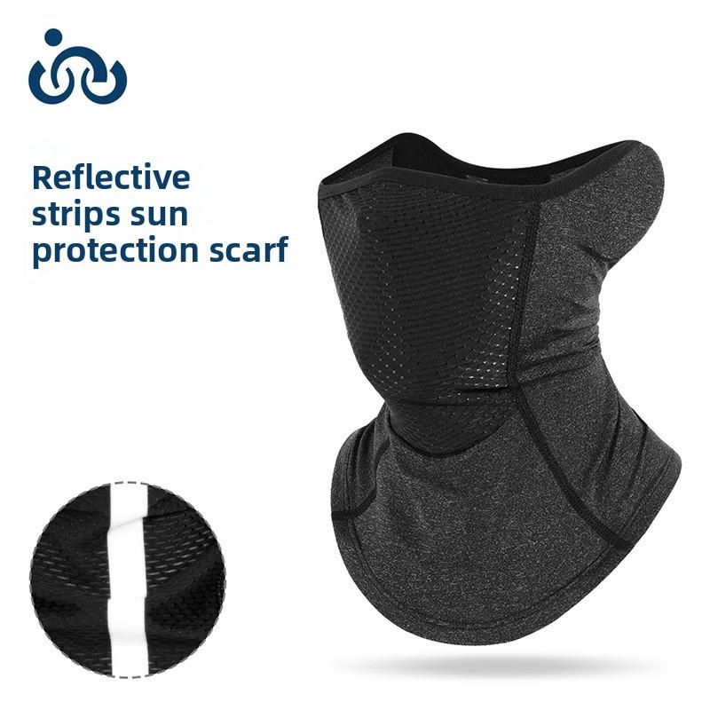 Cycling Face Mask Breathable Nylon With Reflective Strips For Outdoor Sports And Sun Protection