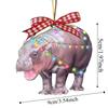 Cartoon Hippopotamus Hanging Pendant Moo Deng Car Haning Pendants  Christmas Day