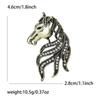 Luxury Rhinestone Horse Head Brooches Jewelry Accessories Suit Coat Brooch  Casual Party