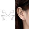 925 Sterling Silver Star Heart Stud Earrings Screw Small Earrings for Women Minimalist Fashion Jewelry