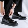 Мужские повседневные кожаные туфли на толстой подошве для офиса, отдыха, бизнеса, мужская брендовая официальная обувь, свадебные туфли-лоферы без застежек