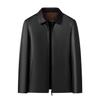 Autumn and Winter New Men's Leather Jacket Middle-aged Dad Wear Business Casual Simple Lapel Short Leather Jacket