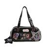 Star Letter Shoulder Bag With Adjustable Shoulder Strap Zipper Design Leather Pu