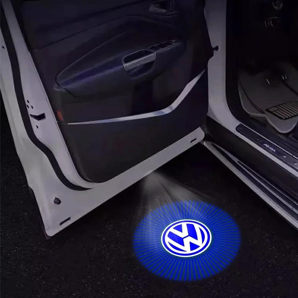 hijk1 ·2PCS Led Car Door Welcome Lamp Wireless Laser Projector Logo Night Light For Volkswagen VW Lavida Touran Caddy Beetle Golf Bora