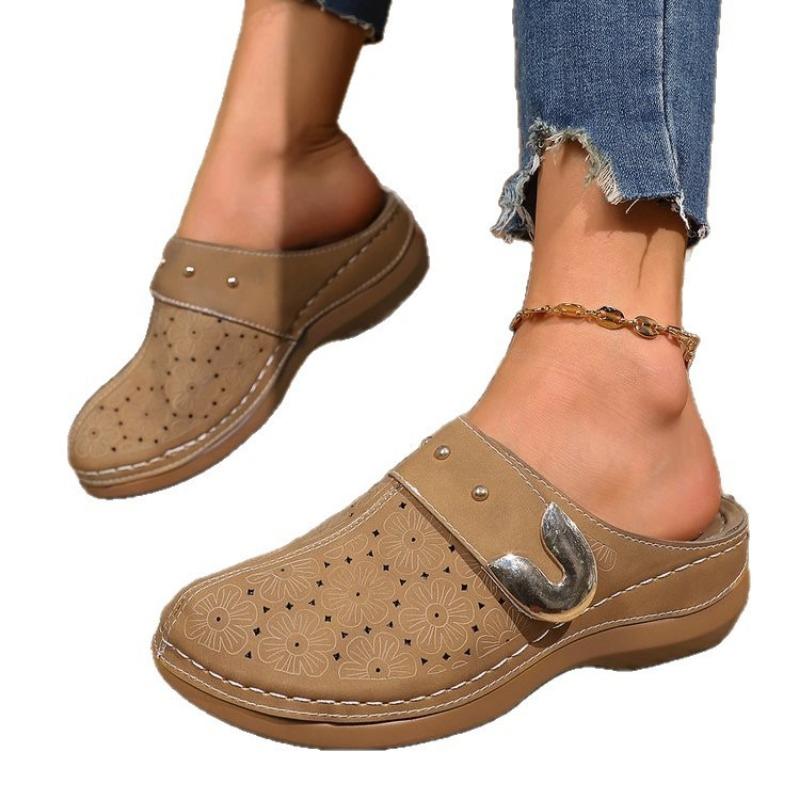 New Baotou Slope Heel Women's Flip-flops In Large Size with High Heels