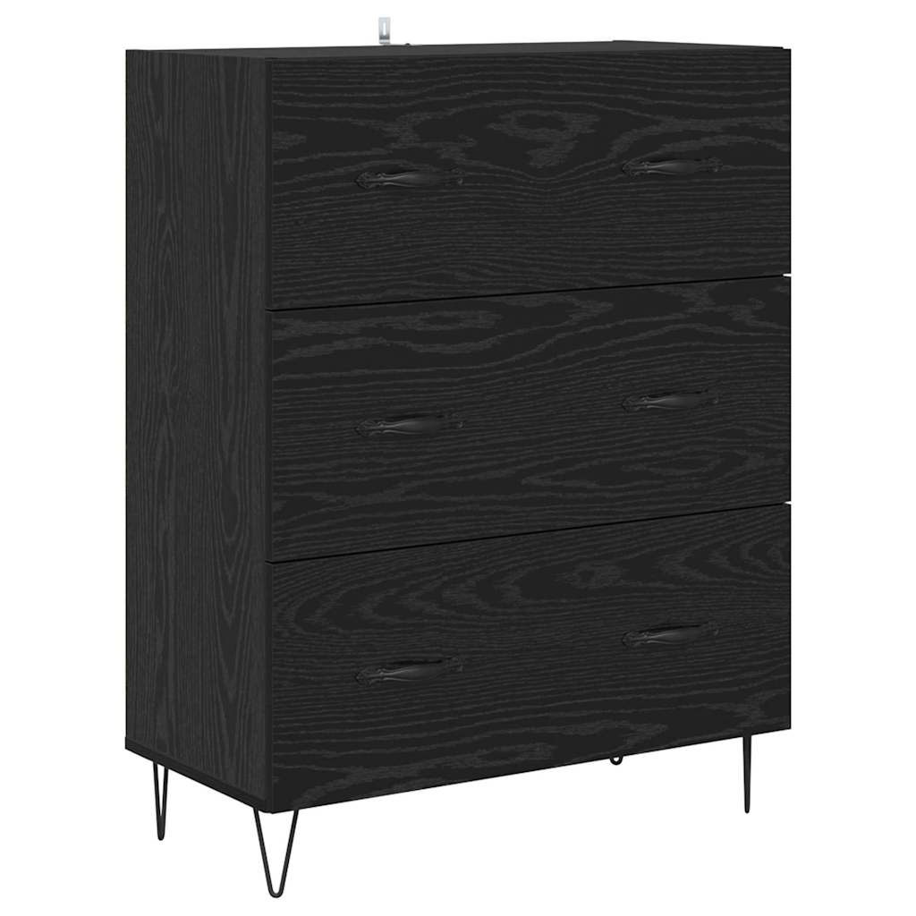 Highboard 2 pcs Black Oak Effect Wood Based Panel