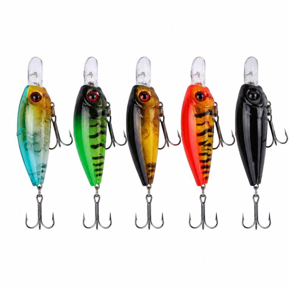 5PCS 4.5cm 5cm Topwater Fishing Lures ABS Hard Baits Lifelike Artificial Hard Baits Bass Fishing