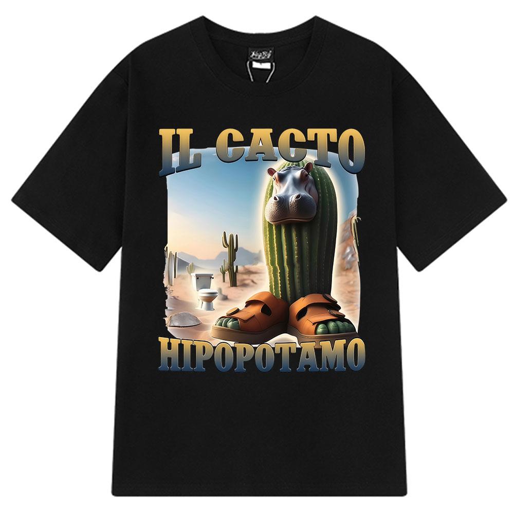 Italian Brainrot Tralalero Tralala Tung Tung Tung Sahur Bombardiro Crocodilo Funny Meme T-shirt Men Women Fashion Loose T Shirts