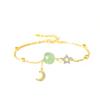 S925 Sterling Silver Star Moon Hotan Jade Bracelet Female New Chinese 14K Gold Luxury Hand String Autumn New Original