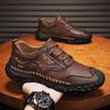 Мода Новая Ручная Работа Мужская Кожаная Повседневная Обувь Дизайн для Путешествий Кроссовки Уличная Мужская Обувь для Пешего Туризма Все-сочетаемая Трекинговая Обувь Мягкие Кроссовки