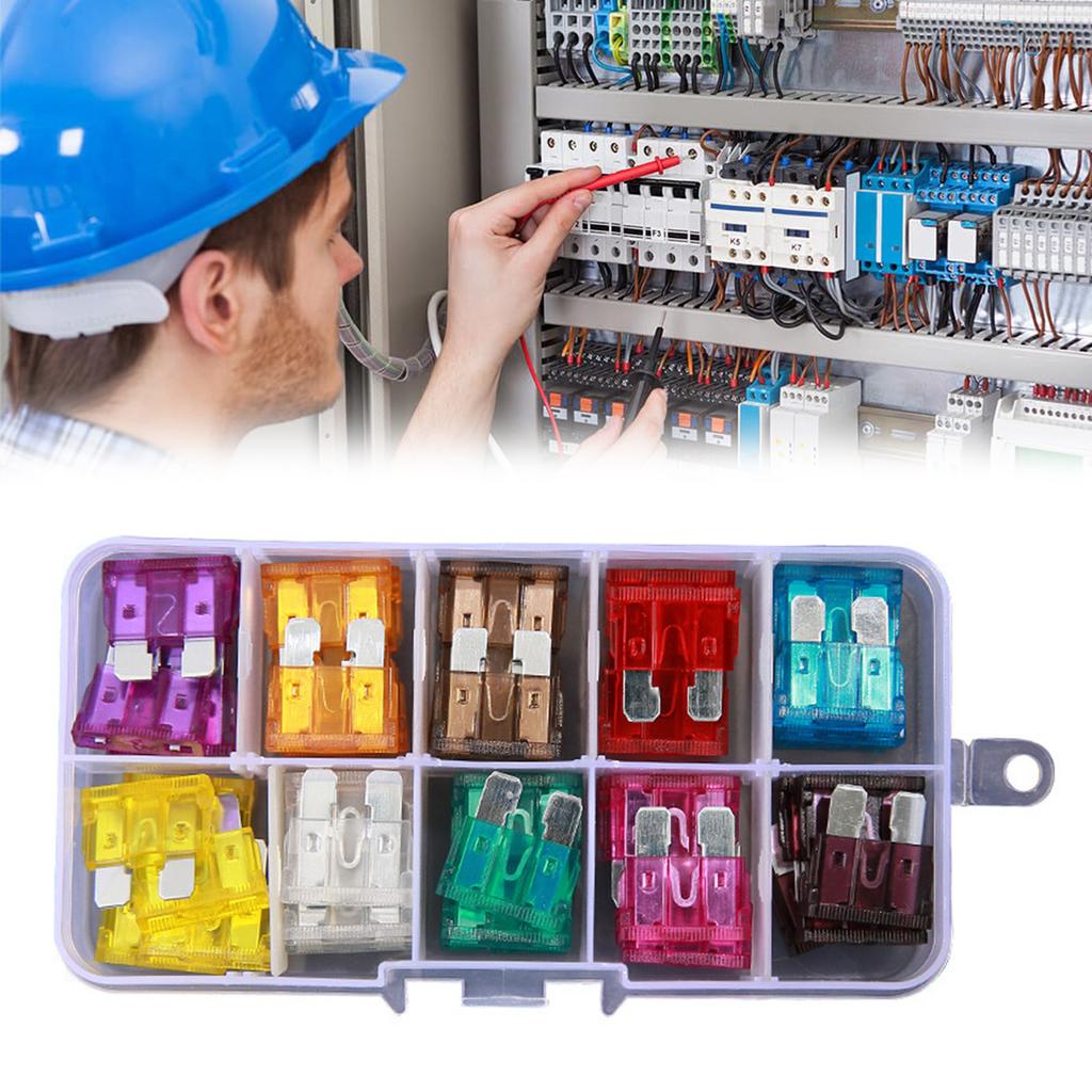 50Pcs 3/5/7.5/10/15/20/25/30/35/40A Car Truck Standard Fuses Auto Boat Motorcycle Fuse Medium Colorful Insert Fuses