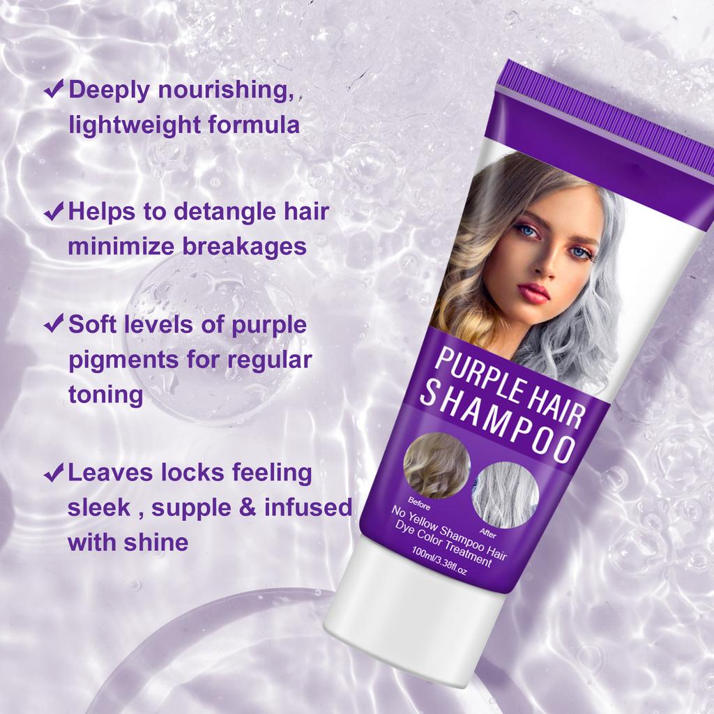 Purple Shampoo Hair Mask 100ml Dyeing Gray To Gray Purple Shampoo