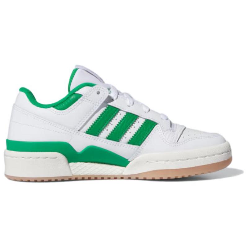 adidas Оригинальные FORUM Устойчивые к истиранию Низкие Детские Скейтбордические Кроссовки Бело-Зеленые Кеды IH0223