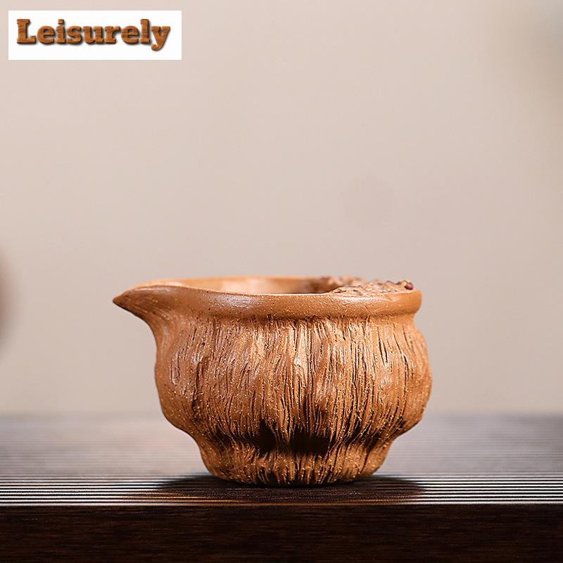 240ml High Grade Yixing Purple Clay Justice Cup Handmade Bionic Lotus Seedpod Tea Pitcher Beauty Tea Infuser Chahai Zisha Teaset