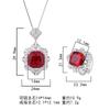 Набор кулонов из имитации драгоценных камней: Красный корунд, Толстый синий шпинель 14 * 14-12 * 12
