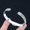 Sisters Day Deal Sterling Silver Trillion Atlantisite Gemstone Bangle Bracelet