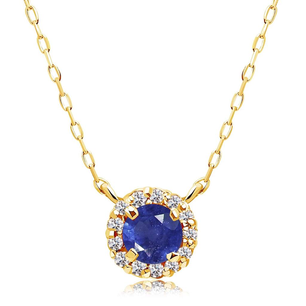 Necklace Diamond K18 Gold Birthstone Sapphire [Lara Christie] Lp56-0001-yg-09