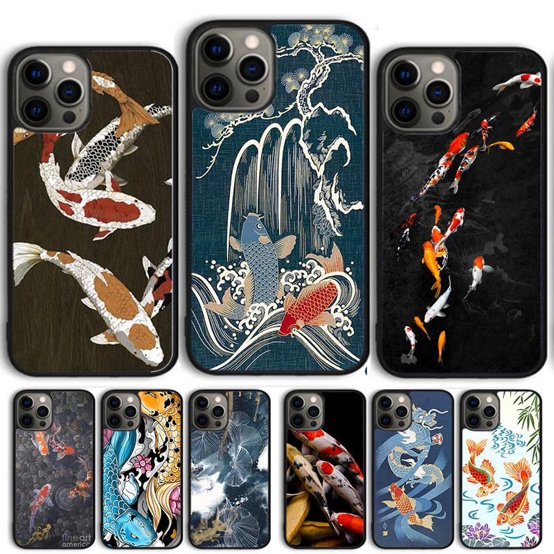 Чехол для телефона с изображением рыбы Кои для iPhone 17 Air 15 16 14 13 11 12 Pro Max Max Plus Задняя крышка Coque shell fundas