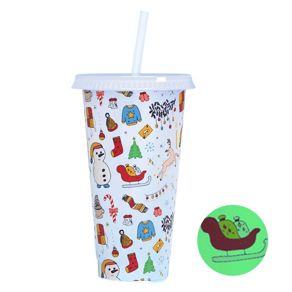 710 мл многоразовые с соломинками, креативные чашки для воды, меняющие цвет, чашка с крышкой, волшебный пластик, меняющий цвет холодной воды