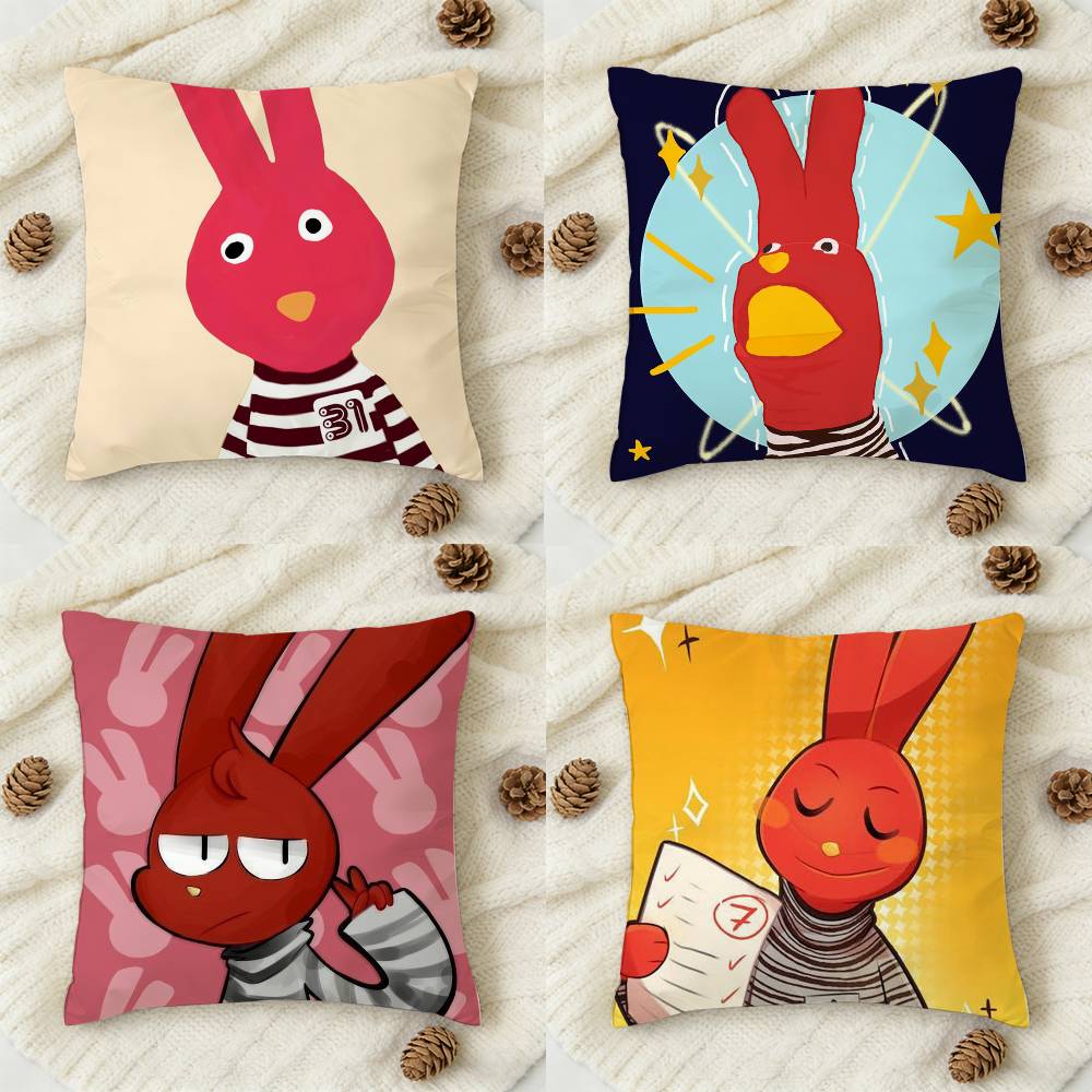 BBodoque MMinutos Bunny Doublesided Printed Square Decorative Cushion Cover for Sofa Living Room Home Decor