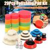 29Pcs Car Foam Drill Polishing Pad Kit 1.2/2/3 Inch Buffing Pads Sponge Set Kit M14 Drill Adapter Power Tool Car Polisher