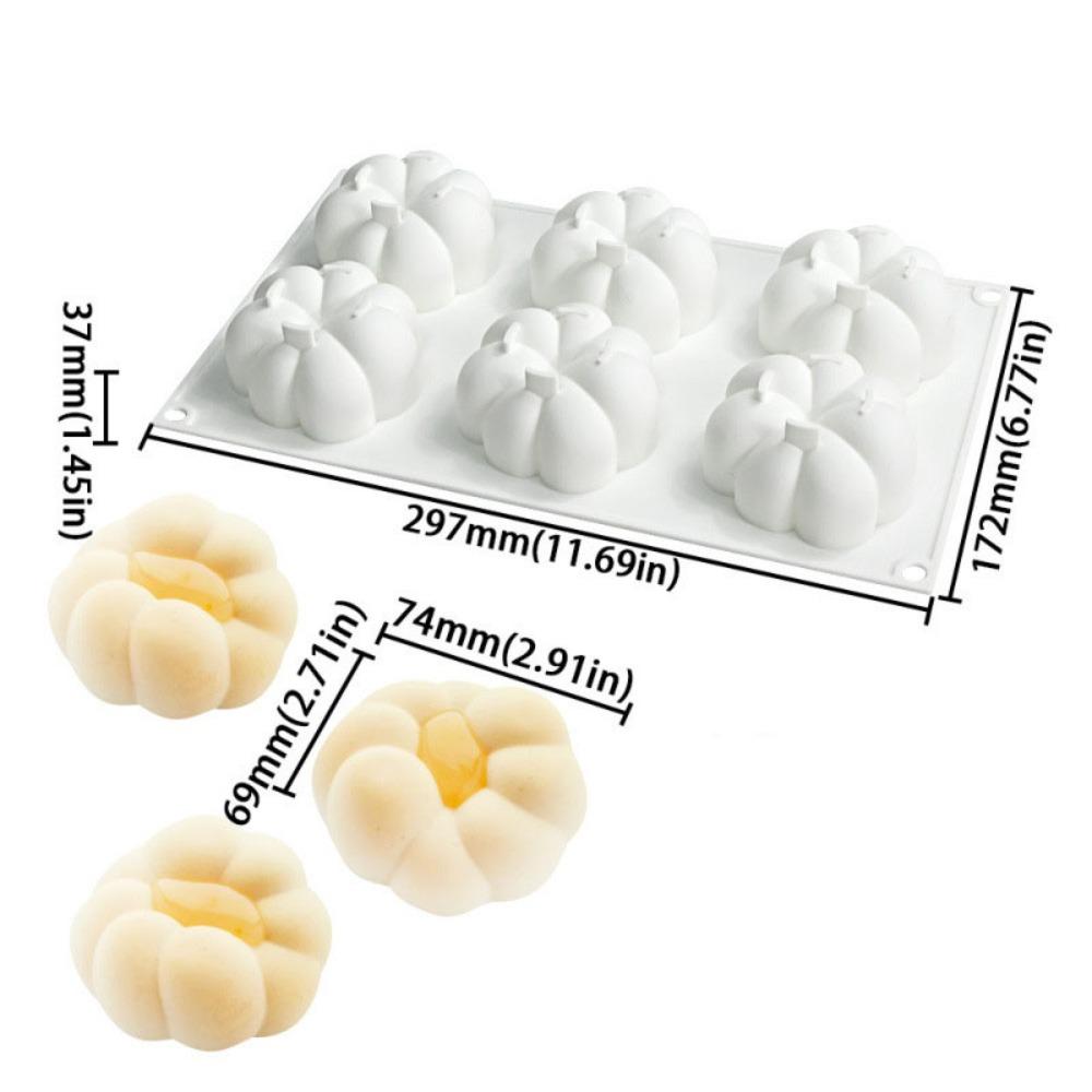 6 Cavity Mangosteen Silicone Molds Heat-Resistant Dessert Mold Mousse Cake Mold Kitchen Bakeware