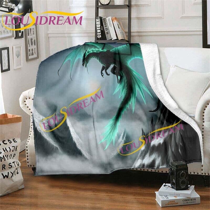Dragon Cartoon Blankets Dragon Blanket Anime Dragon Flannel Blankets Sofa Bedspread Soft Warm Blankets Kids Blankets Home Decor