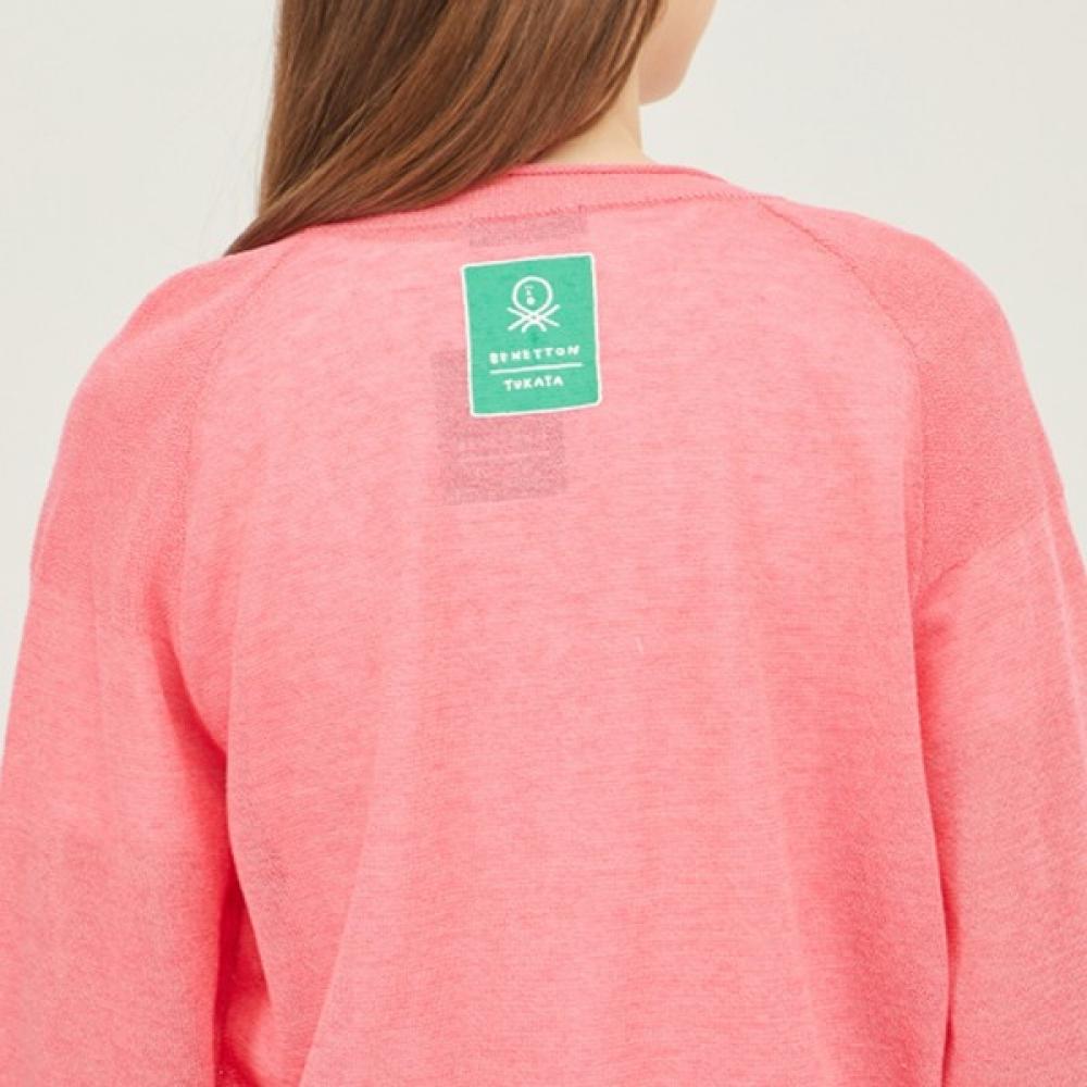 [Benetton] Benetton Tukata Pocket Embroidery Knit Cardigan Bakca9431 Pk