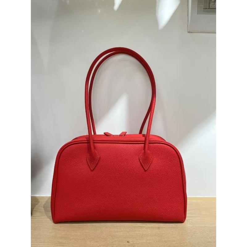 2025 New Minimalist Boston Pillow Bag Large Capacity Cowhide Armpit Tote Bag Shoulder Bag Genuine Leather Small Bag