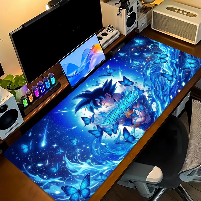 Super Saiyan Blue Custom Name Large Size Mouse Pad Gaming Table Cushion Nonslip Laptop Tablet Big XXL Mat Mini PC Playmat With Lock edge