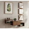 Meuble D'entrée | 1 Tiroir Avec Miroir | Console d'Entrée | Finition En Couleur Noyer Ambar | L 99,5 X P 22 X H 145 Cm | Modèle Neo