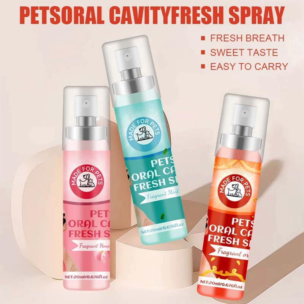 Спрей-дезодорант для полости рта для собак, кошек, свежее дыхание, длительный и не раздражающий. 60 мл