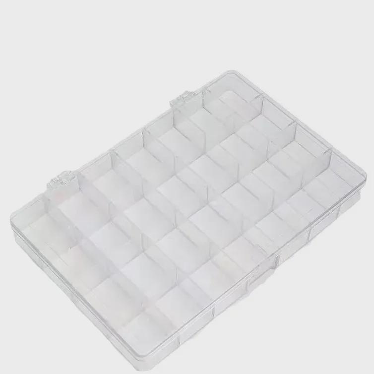 Прозрачная коробка для хранения украшений и нейл-арта на 28 ячеек