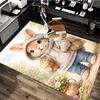 1pc Anime Bunny with Coffee Chair Mat - Festival Gift for Office Chairs, Seasonal Decor Carpet for Home and Game Room.C069