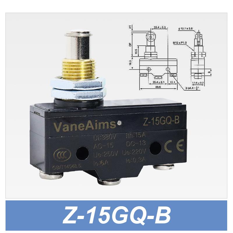 Z-15 Micro Limit switch Travel Switch Small Horizontal Roller Lever 15A 250V 1NO1NC Normally Open Normally Closed Travel Switch