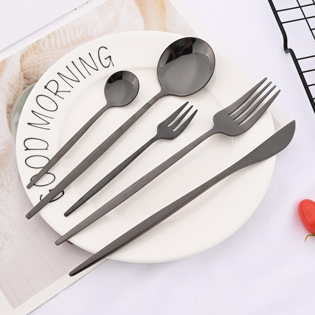 Набор столовых приборов из 30 предметов, черный, золотой, нож, вилка, ложка, набор столовых приборов, столовые приборы из нержавеющей стали, кухонная посуда для вечеринок